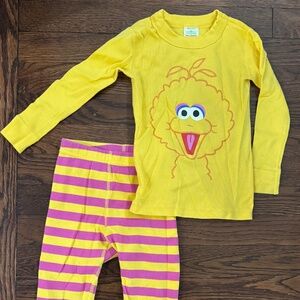 Hanna Andersson Sesame Street Big Bird Long John Pajamas UNISEX Size 3T / 90